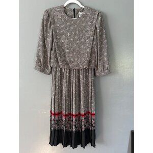 V.I.P. Petites Women’s 8 Retro Vintage Paisley Dress Pleated Skirt Made in USA